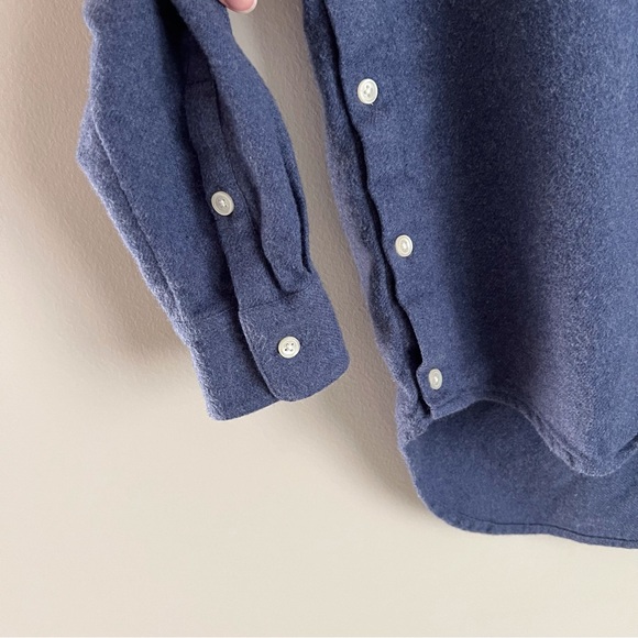 Madewell Button Down Flannel Side Button Oversized Ex-Boyfriend Shirt Blue XXS - Picture 6 of 10